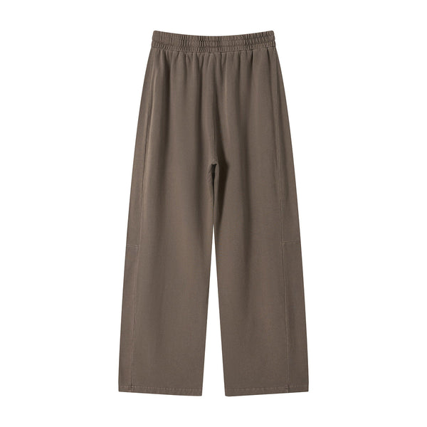 Curved Seam Straight Leg Casual Street Trousers