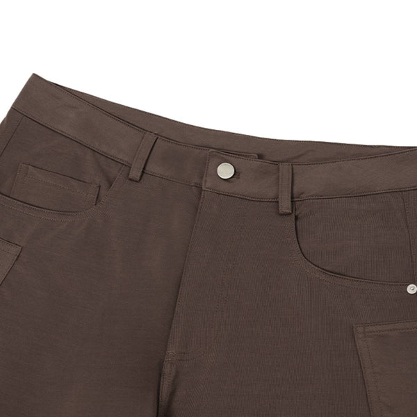 Solid Multi-Pocket Relaxed Workwear Cargo Pants