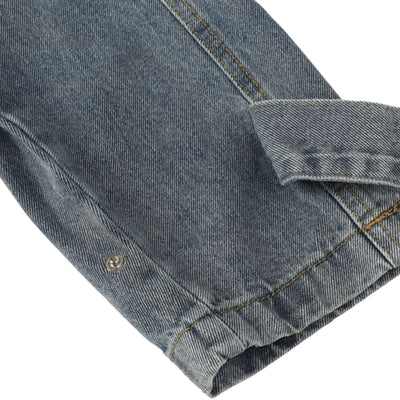 Heavy Washed Distressed Retro Simple Casual Denim Jacket