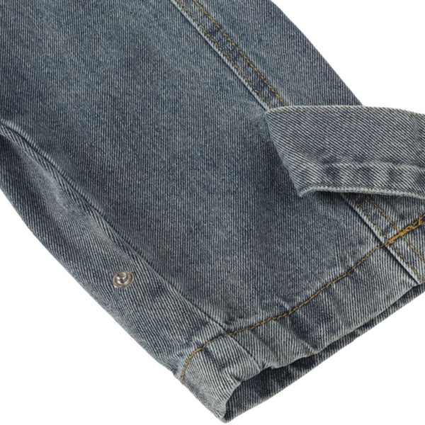 Heavy Washed Distressed Retro Simple Casual Denim Jacket