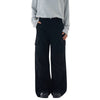 Washed Vintage Distressed High Waist Relaxed Wide Leg Draped Pants