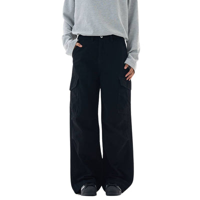 Washed Vintage Distressed High Waist Relaxed Wide Leg Draped Pants