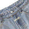 Washed Vintage Star Print Dog Distressed Relaxed Wide-Leg Bermuda Shorts