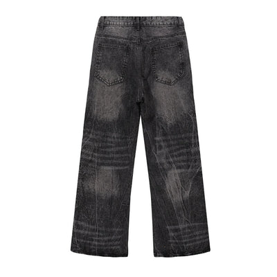 Vintage Whiskered Straight Leg Jeans