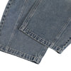 Laser Print Vintage Curved Denim Wide Leg Jeans