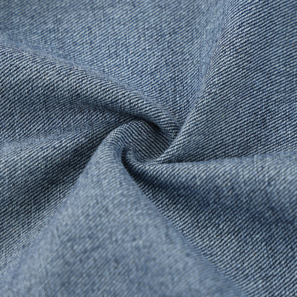 Vintage Washed Denim Zip Polo Shirt