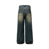 Vintage Wash Whiskers Baggy Jeans-INNBLAC