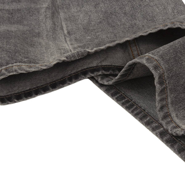 Vintage Washed Distressed Wide Leg Straight Denim Pants
