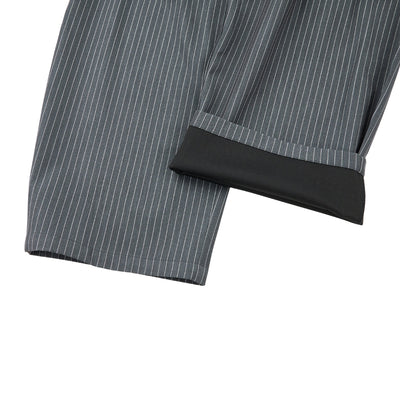 Vintage Stripe Barrel-Leg Tailored Trousers