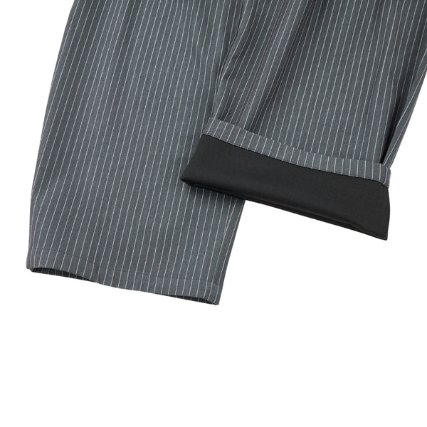 Vintage Stripe Barrel-Leg Tailored Trousers