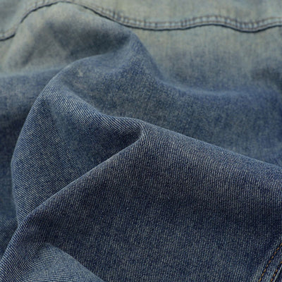Men's American Zipper Design Washed Distressed Denim Jacket