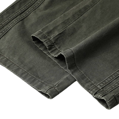 Vintage Striped Corduroy Patchwork Multi-Pocket Relaxed Wide-Leg Cargo Pants