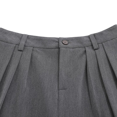 Vintage Pleated Wide Leg Cropped Trousers