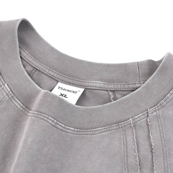 Distressed Raw Hem Patchwork Acid Wash Sleeveless Tank Tee