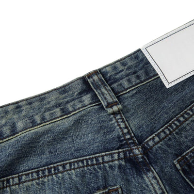 Men's Paint Splatter Washed Denim Wide Leg Pants Distressed Unique