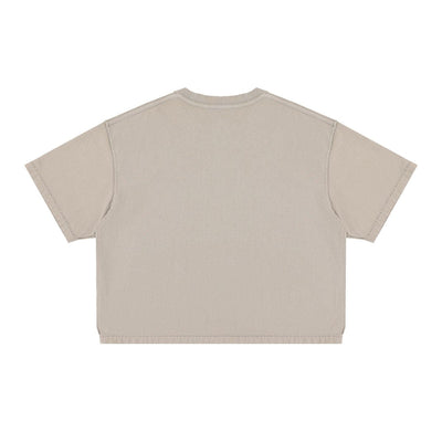 275G Heavyweight Cotton Coverstitch Cropped Tee