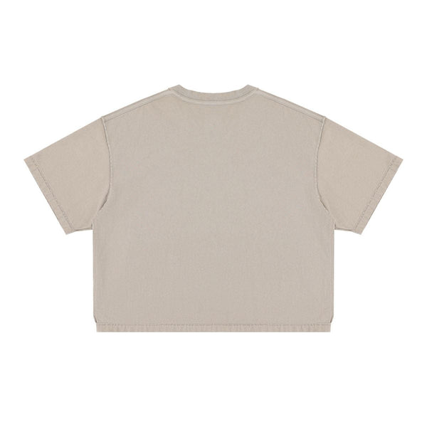 275G Heavyweight Cotton Coverstitch Cropped Tee