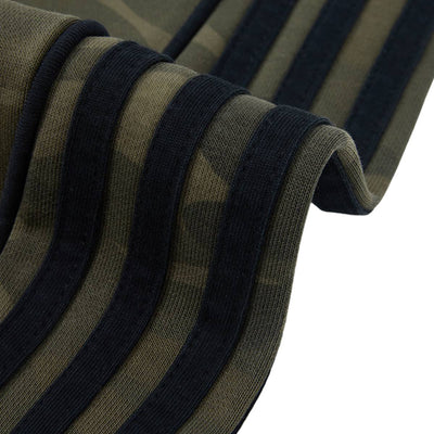 Heavyweight Camouflage Stripe Patchwork Drawstring Straight Leg Sweatpants
