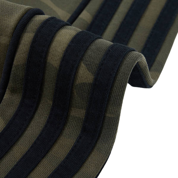 Heavyweight Camouflage Stripe Patchwork Drawstring Straight Leg Sweatpants