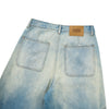 Retro Distressed Washed Baggy Patchwork Zip-Detail Relaxed Straight Fit Denim Jeans
