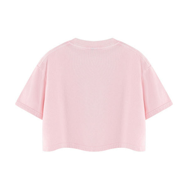 Snowflake Washed Boxy Cropped Cotton Tee 2026