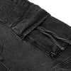 Men's Distressed Washed Denim Cargo Pants Wide Leg Unique Structured