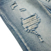 Retro Bleached Ripped Loose Fit Wide Leg Jeans