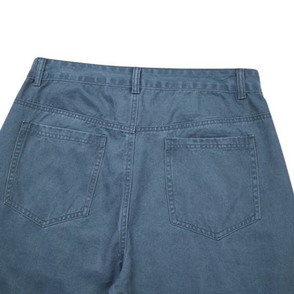 Vintage Washed High-Waist Relaxed Wide-Leg Trousers
