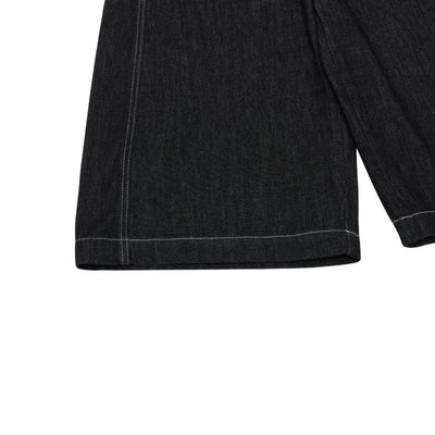 High-Waist A-Line Denim Cropped Shorts