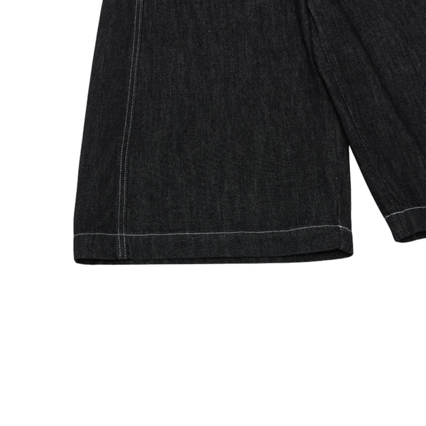 High-Waist A-Line Denim Cropped Shorts