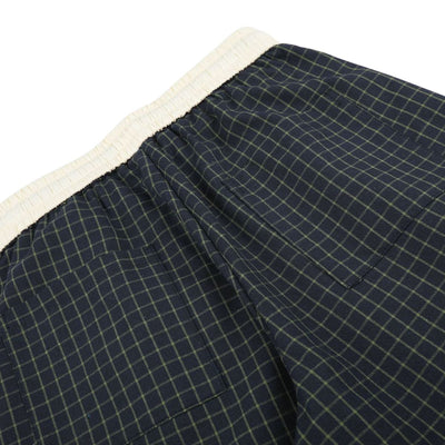 Vintage Plaid Panel Wide-Leg Trousers