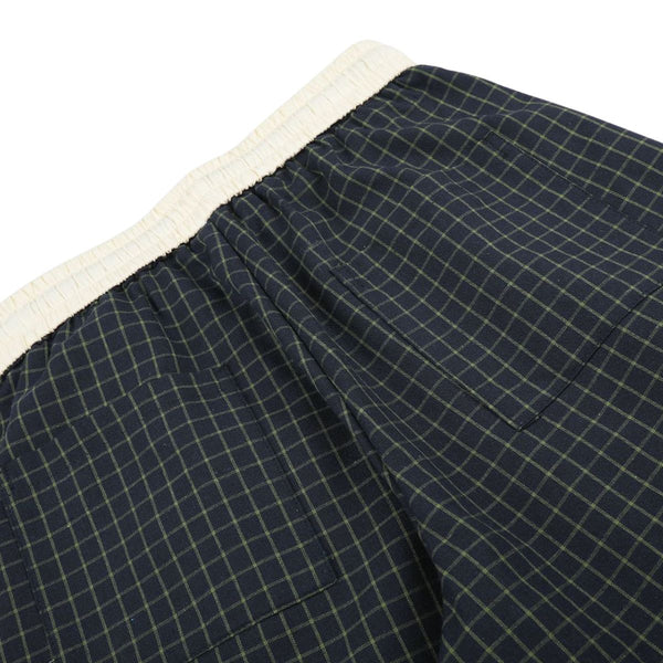 Vintage Plaid Panel Wide-Leg Trousers