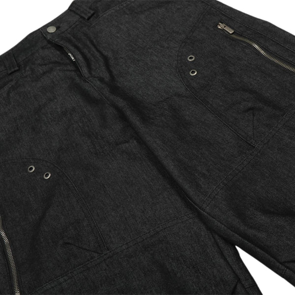 Men's Vibe Denim Workwear Wide-Leg Pants with Zipper Pockets