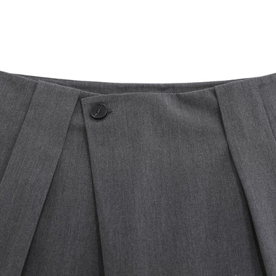 Vintage Asymmetrical Wide Leg Cropped Suit Shorts