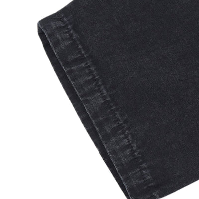 Solid Embroidered Relaxed Straight Leg Jeans