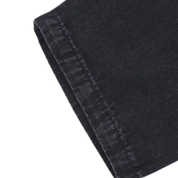 Solid Embroidered Relaxed Straight Leg Jeans