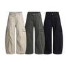 Minimal Washed Solid Wide Leg Barrel Pants