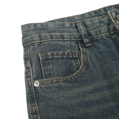 Washed Whiskers Straight Leg Jeans-INNBLAC