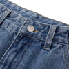 Pleated Vintage Wash Denim Baggy Jeans