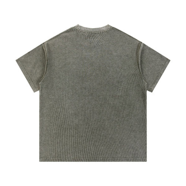 340G Vintage Wash Waffle Knit Relaxed Fit T-Shirt