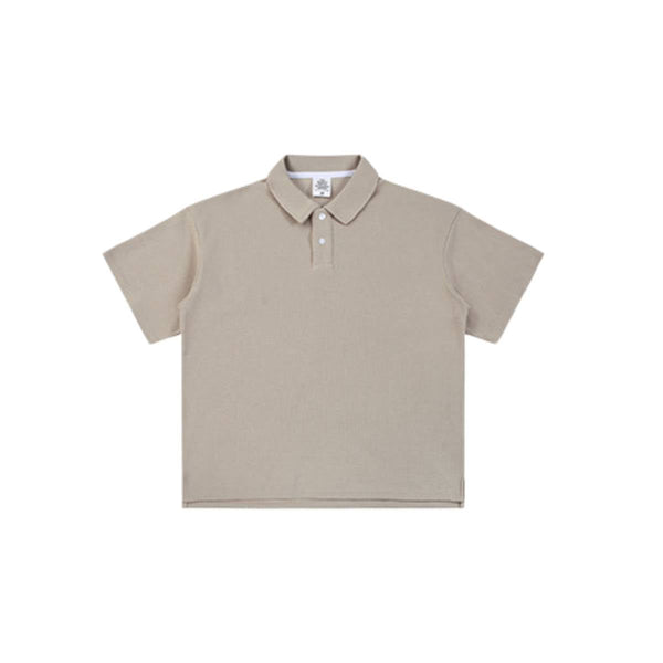 Waffle Knit Lapel Polo T Shirt