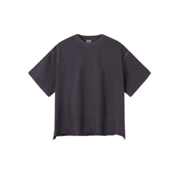 Distressed Raw Hem Boxy Cotton T-Shirt