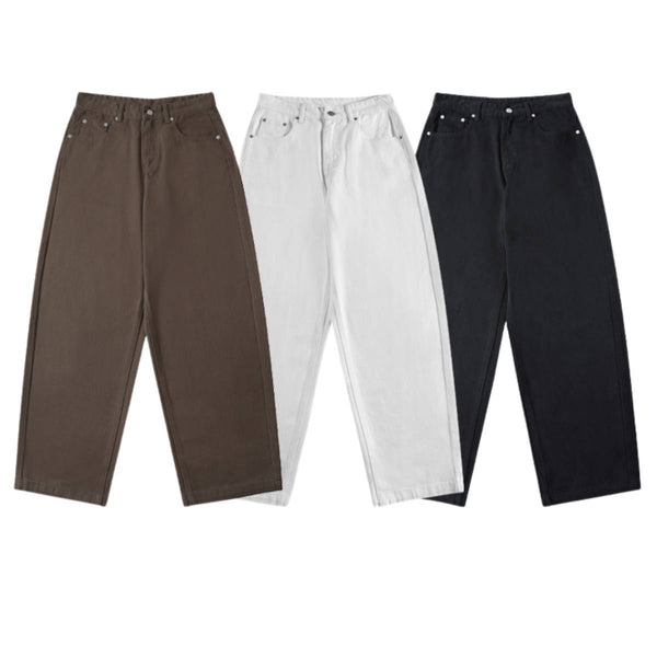 High Waist Structured Seam Relaxed Draped Wide Leg Pants