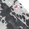 Washed Ink Dye Cow Print Cargo Pocket Relaxed Wide-Leg Bermuda Denim Shorts