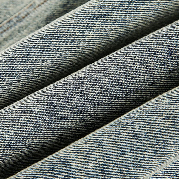 Vintage Streetwear Leopard Print Patchwork Washed Denim Jacket