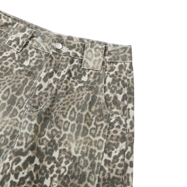 Retro Leopard Baggy Bermuda Shorts