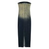 Ombre Denim Strapless Midi Dress