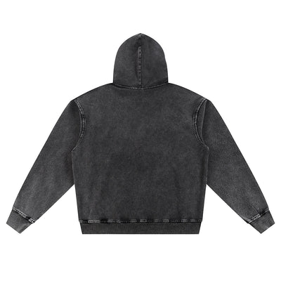 Knit Denim Kangaroo Pocket Hoodie