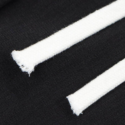 Solid Button Cuff Relaxed Straight Leg Track Pants