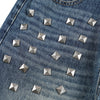 Vintage Blue Cat Whisker Studded Baggy Jeans